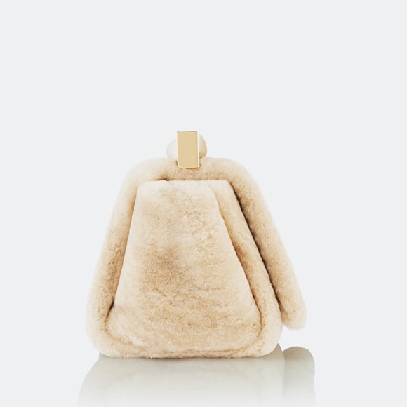 New Aquazzura Twist shearling clutch bag $1,795 - Picture 3 of 12